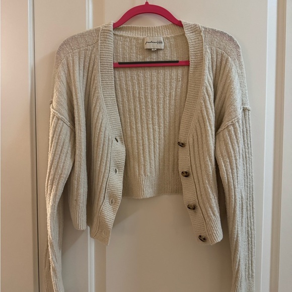 Cream Button-Up Sweater - Picture 2 of 8